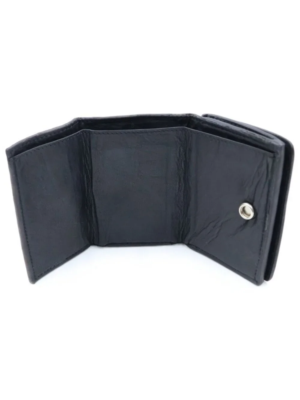 Chrome Hearts Open Wound Trifold Wallet Leather Black